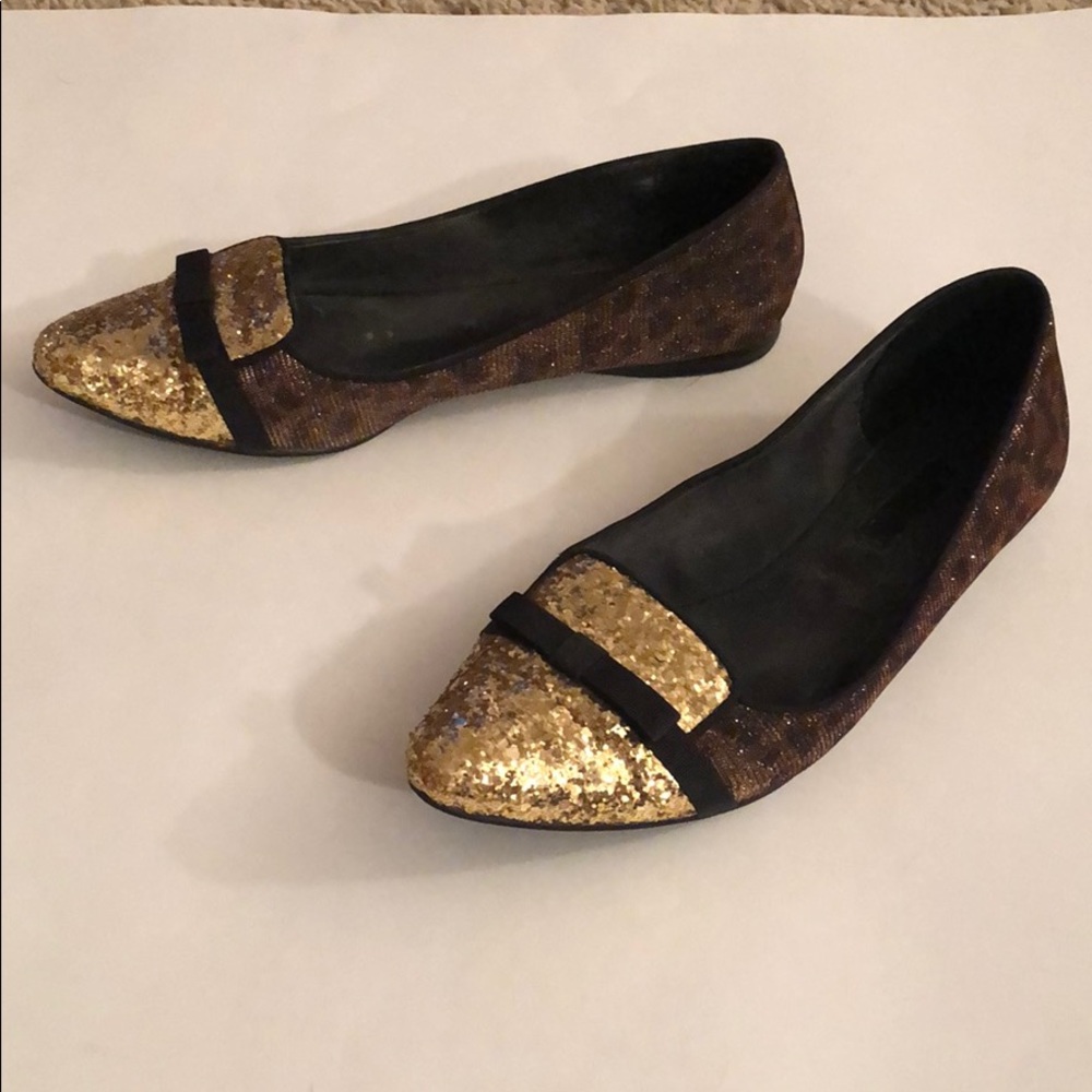Sparkly leopard print Nine West flats